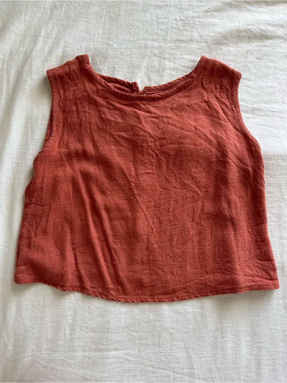 Matching Linen-Blend Two-Piece Tank Shorts Set in Rosy Clay